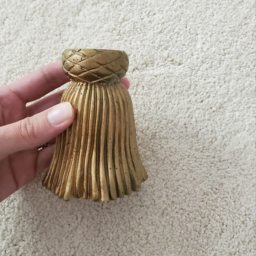 Two's Company Inc. Gold Tassel Candle Holder